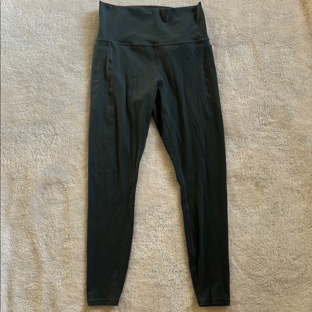 Athleta Green Gray High-Waisted Leggings
